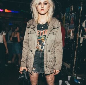 St. John's Bay M Indie Sleeze Grunge Casual Boyfriend Light Cargo Utility Jacket